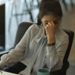 business woman that is stressed out