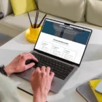 man looking at website